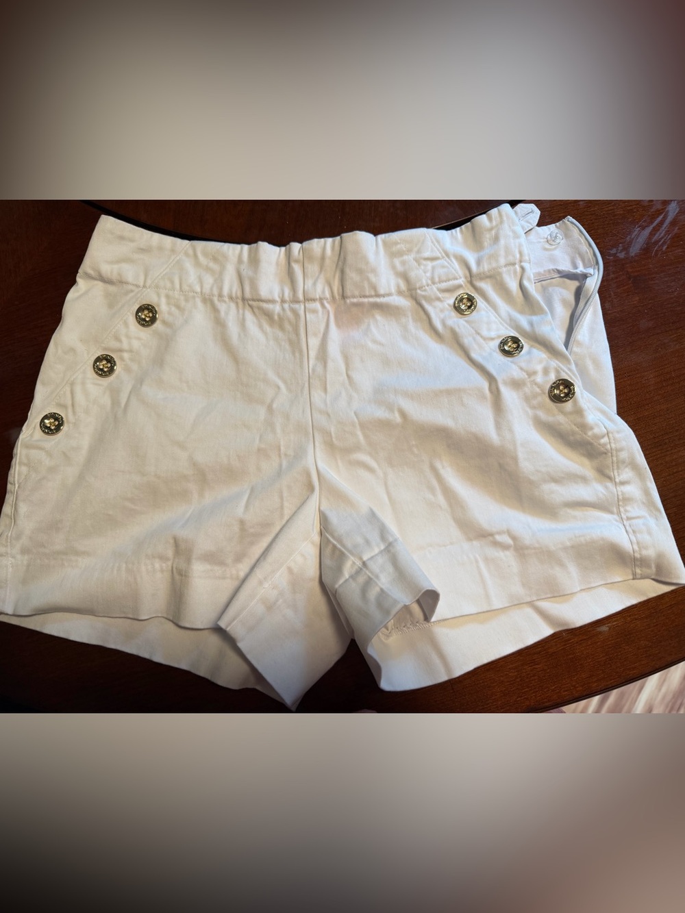 Lilly Pulitzer White High-Waist Sailor Shorts